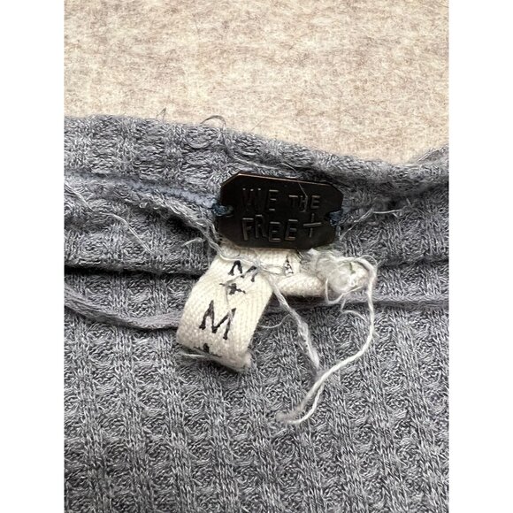 We The Free Distressed Waffle Knit V-Neck Oversized Shirt Size Medium - Picture 5 of 8